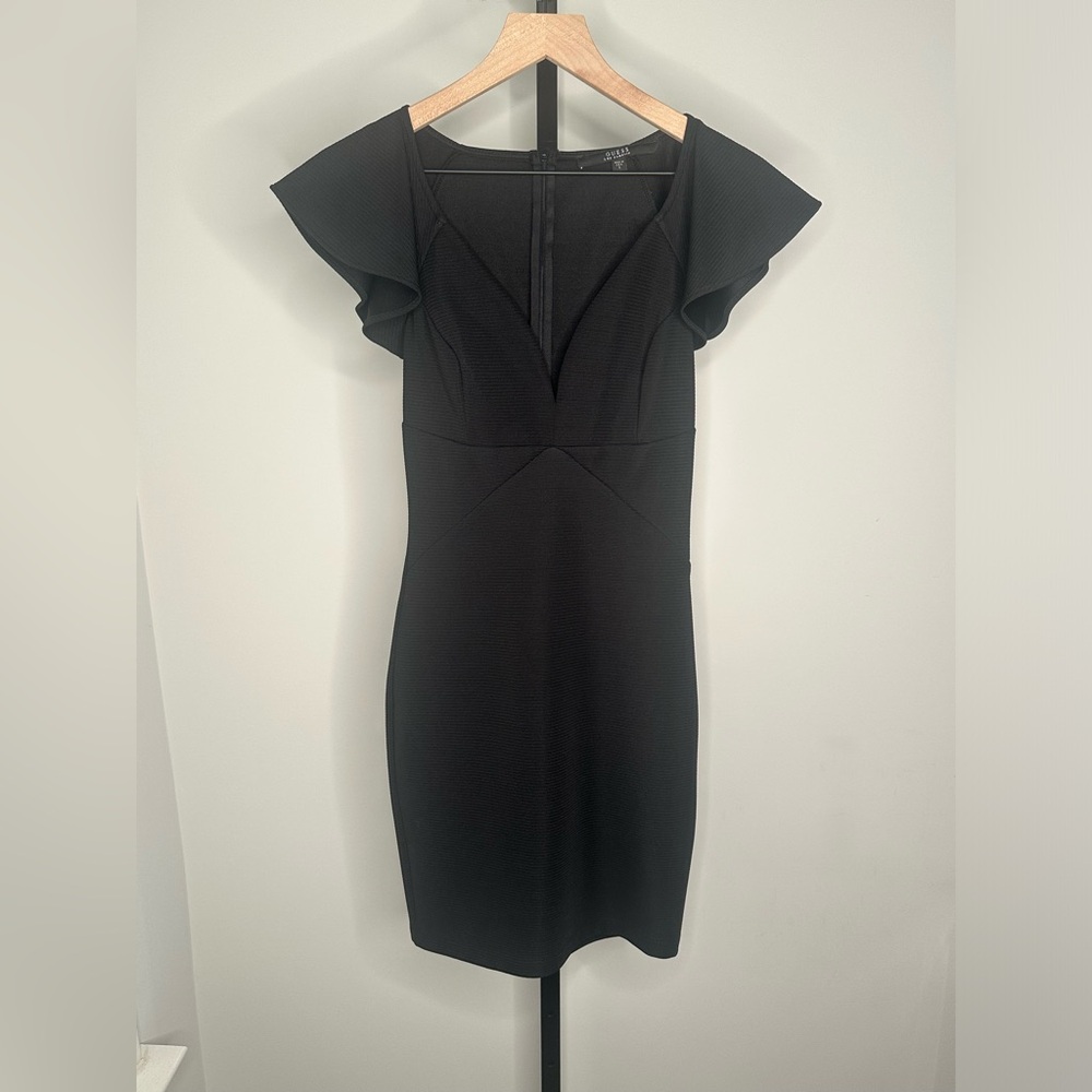 Guess Black Dress ruffle sleeve